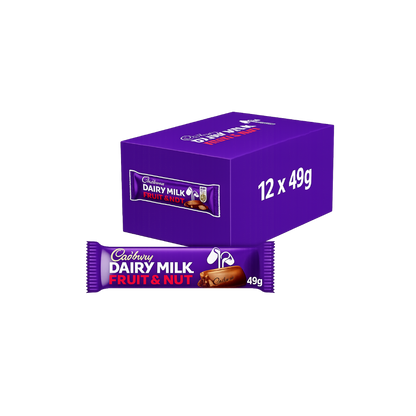Cadbury Dairy Milk Chocolate Fruit & Nut Bars (12x49g)