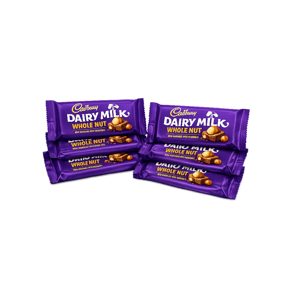 Cadbury Dairy Milk Wholenut Chocolate Bar (6x120g)