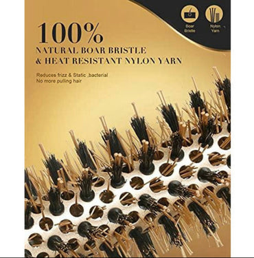 SUPRENT Round Brush 2.1 Inch (Barrel 1''/25mm)?Round Hair Brush for Blow Dry,Boar Bristle Brush Hair Dryer Brush,Round brush for Styling Curling Hair