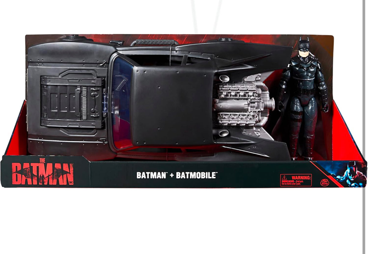 DC Comics, Batman Batmobile with 30-cm Batman Figure, The Batman Movie Collectible, Kids’ Toys for Boys and Girls Aged 4 and up