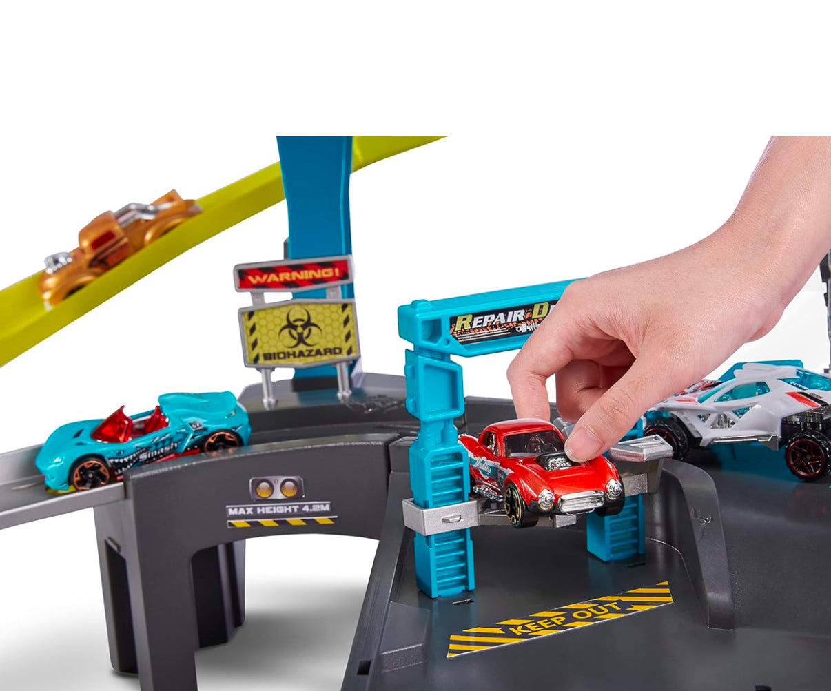 Metal Machines Spider Strike Playset, Diecast Cars Giant Race Track (Spider), Frustration Free Packaging (Brown Mail Box