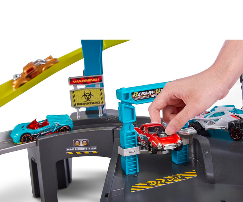 Metal Machines Spider Strike Playset, Diecast Cars Giant Race Track (Spider), Frustration Free Packaging (Brown Mail Box