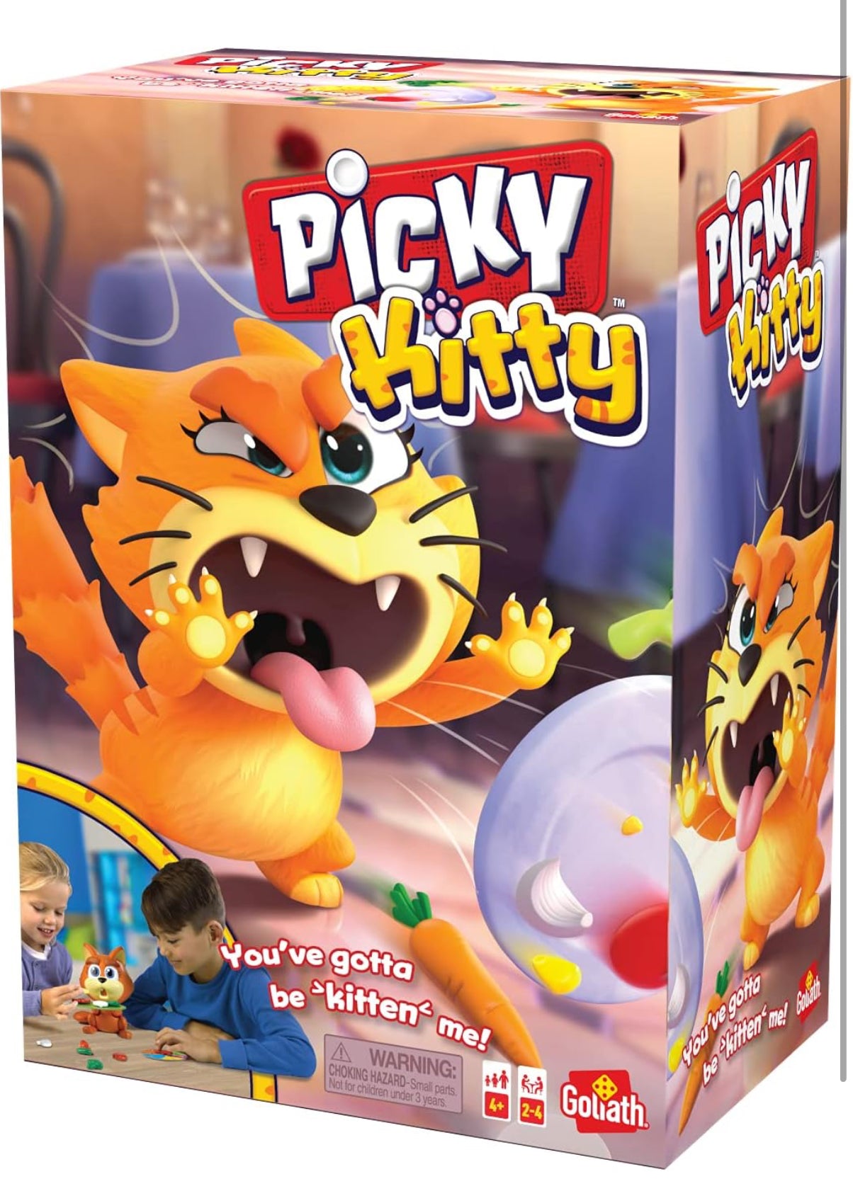 Picky Kitty: Feed The Kitty His Veggies Before He Flips The Plate! | Kids Action Games | For 2-4 Players | Ages 4+