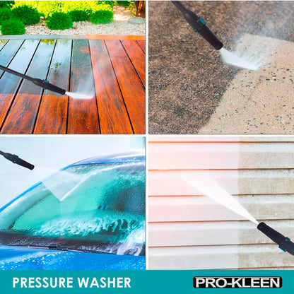 Pro-Kleen Pressure Jet Washer, 1400W Power Wash, Electric High Performance Cleaner With Accessories For Patio and Car, Portable For Cleaning Drives, Vehicles, Garden Furniture