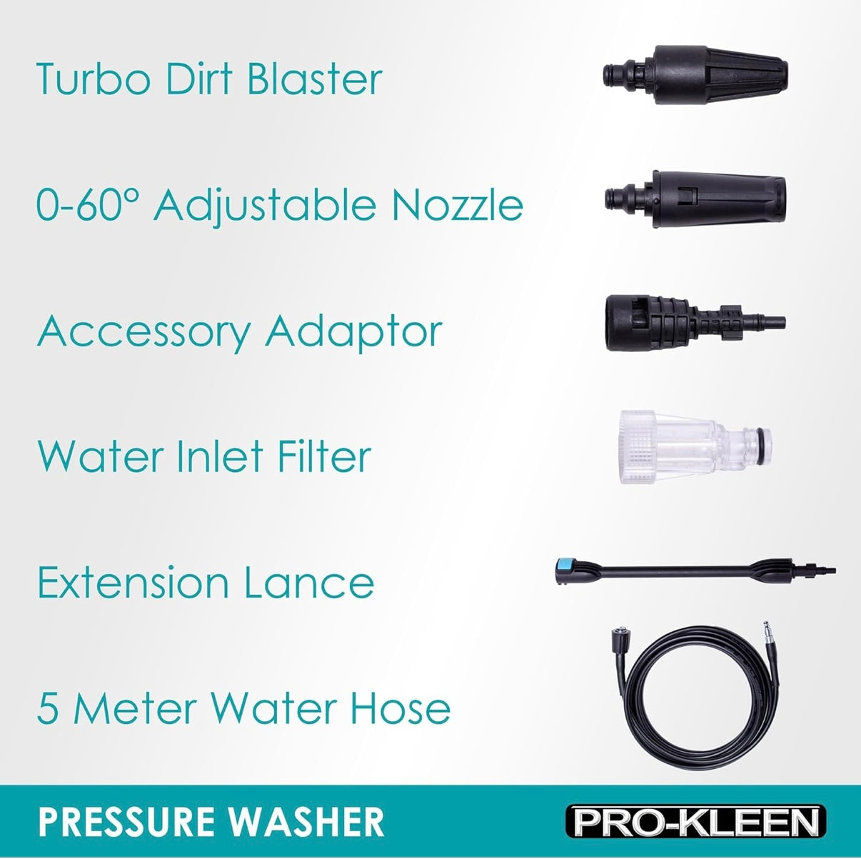 Pro-Kleen Pressure Jet Washer, 1400W Power Wash, Electric High Performance Cleaner With Accessories For Patio and Car, Portable For Cleaning Drives, Vehicles, Garden Furniture