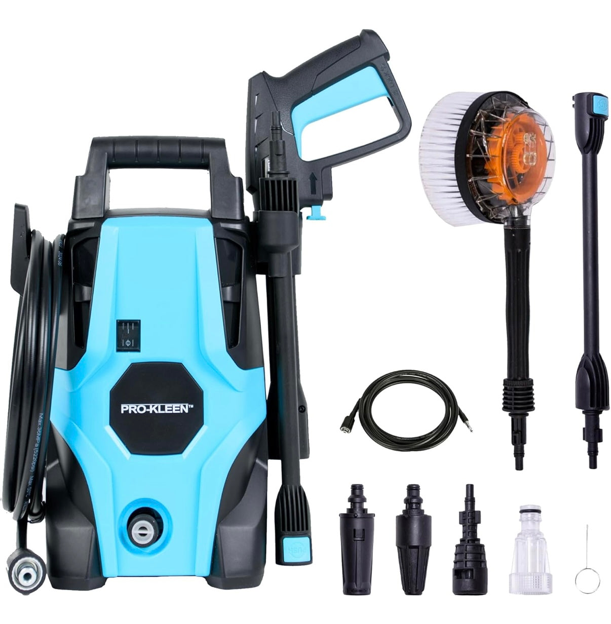 Pro-Kleen Pressure Jet Washer, 1400W Power Wash, Electric High Performance Cleaner With Accessories For Patio and Car, Portable For Cleaning Drives, Vehicles, Garden Furniture
