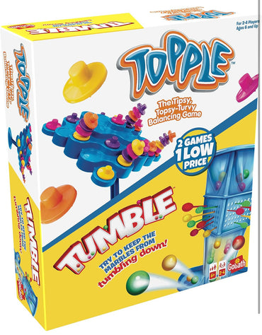 "Topple/Tumble Combo Game - Exciting Stacking, Balancing, and Tumbling Fun for All Ages - Family-Friendly Strategy Game with Vibrant Colored Pieces and Challenging Gameplay for 2-4 Players - Perfect for Game Nights, Parties, and Skill-Building Activities!