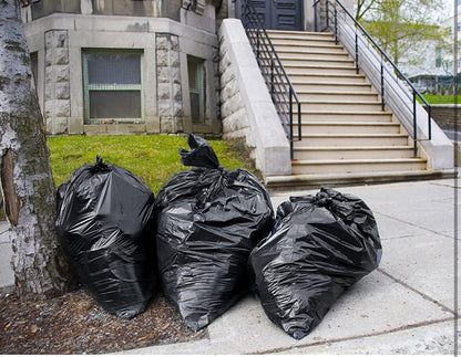 Extra Heavy Duty Black Bin Bags – Extra Strong Black Refuse Sacks – Black Bin Liners for, Office, Household, Kitchen, Restaurant – Eco-Friendly Garbage Bags 60x100x84cm