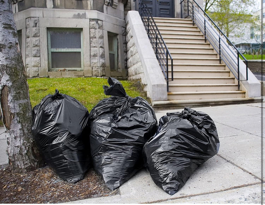 Extra Heavy Duty Black Bin Bags – Extra Strong Black Refuse Sacks – Black Bin Liners for, Office, Household, Kitchen, Restaurant – Eco-Friendly Garbage Bags 60x100x84cm