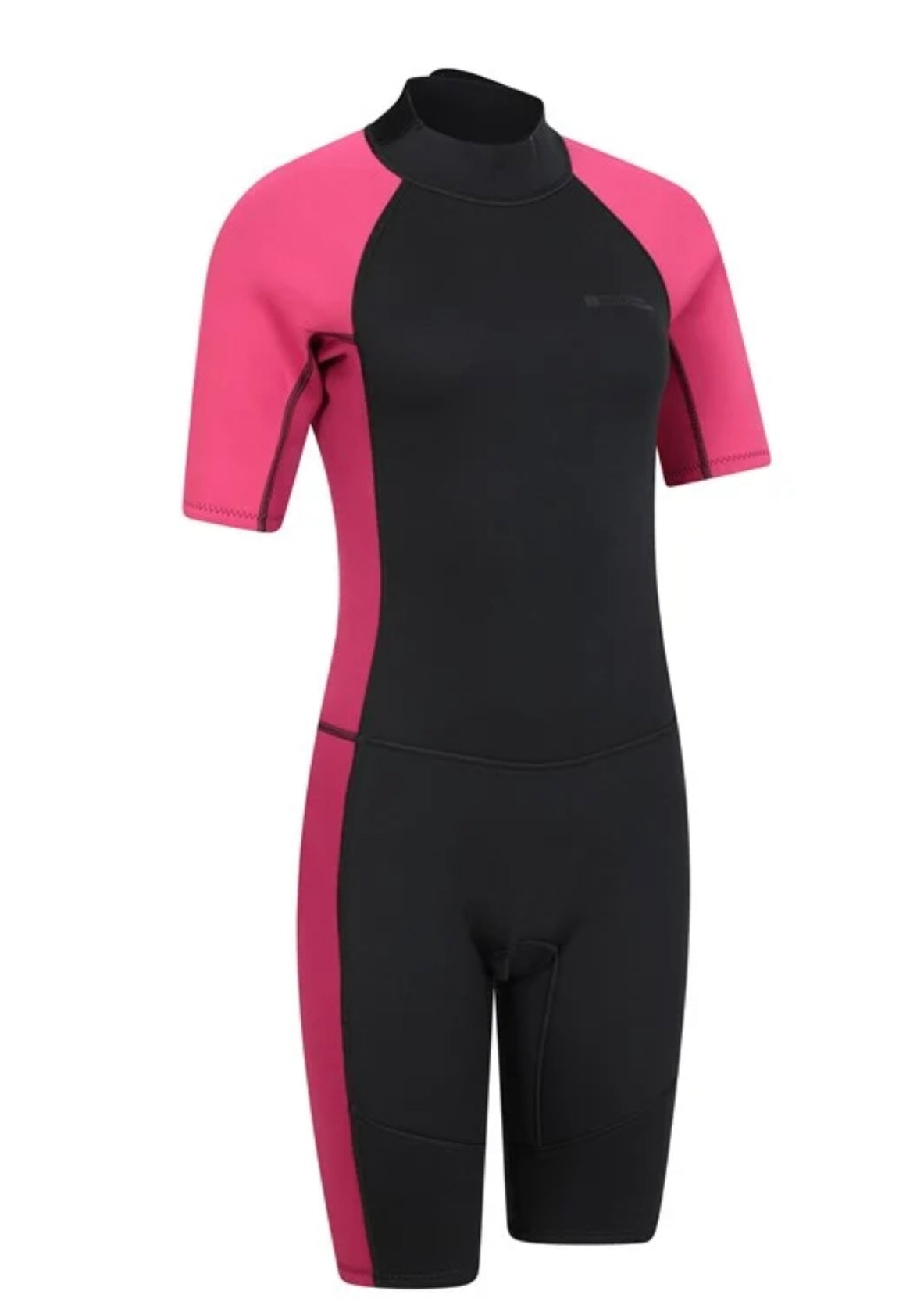 Mountain Warehouse Women's 2.5mm Thickness Full Wetsuit / half sleeve pink / Black UPF 50+, Contour Fit, Adjustable Neck, Rubber Panel for Improved Grip - Long Sleeve Spring Summer Wet Suit for Bodyboarding & Surfing