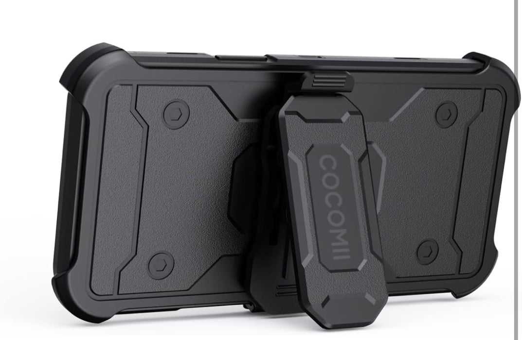 Cocomii Belt Clip Case - Luxury, Swivel Holster, Inward & Outward Facing, Kickstand, Military Grade, Heavy Duty, Shockproof (Black)