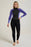 Mountain Warehouse Women's 2.5mm Thickness Full Wetsuit - black / Purple UPF 50+, Contour Fit, Adjustable Neck, Rubber Panel for Improved Grip - Long Sleeve Spring Summer Wet Suit for Bodyboarding & Surfing