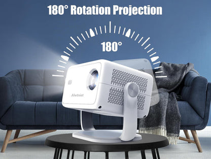 Netflix Licensed Alwtniet L018 NTV Smart Projector, 1080P Native 400 ANSI Auto Focus Auto Keystone Mini Portable Projector with Apps Built-in, ChatGPT Voice Remote Android Home Video Projector