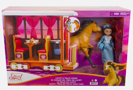 Spirit Untamed Lucky's Train Home Playset Luck Doll Horse Accessories Age 3+
