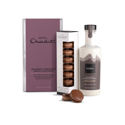 Hotel Chocolat Velveted Chocolate Cream & Macarons Collection (90g+200ml)