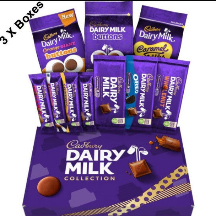 3 X Boxes Cadbury Dairy Milk Collection, Hamper Gift, Includes 10 Assorted Chocolate Bars and Bags, Perfect for Gifting, BBE 17/05/25 RRP £44.99 Sale price £17.99