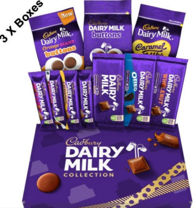 3 X Boxes Cadbury Dairy Milk Collection, Hamper Gift, Includes 10 Assorted Chocolate Bars and Bags, Perfect for Gifting, BBE 17/05/25 RRP £44.99 Sale price £17.99