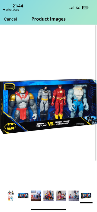 DC Comics, Batman vs. Gorilla Grodd 4-Pack, 30-cm Action Figures (Batman, The Flash, Gorilla Grodd, King Shark), Kids’ Toys for Boys and Girls Aged 3 and Up