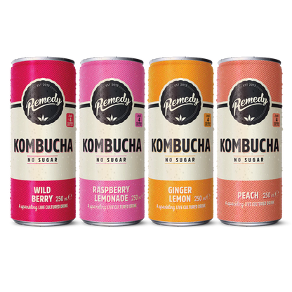 12 X 250ml Remedy Kombucha 4 Flavour Mixed Pack  BBE 31-05-25 RRP £19.99 Sale price £9.50