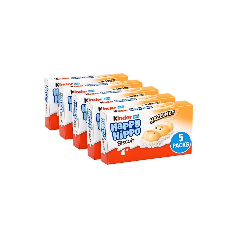 Kinder Happy Hippo Milk Chocolate & Hazelnut Biscuits Multipack (5x103.5g)