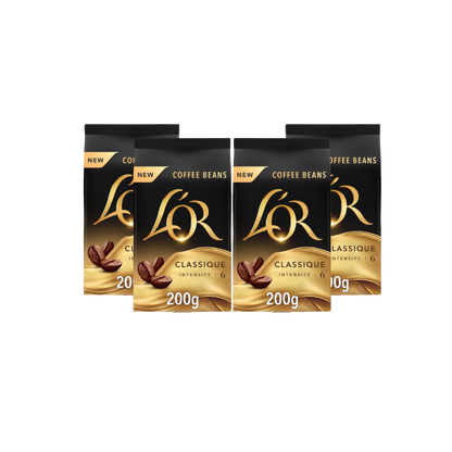 L'OR Classique Coffee Beans 200g Medium Roast (4x200g)