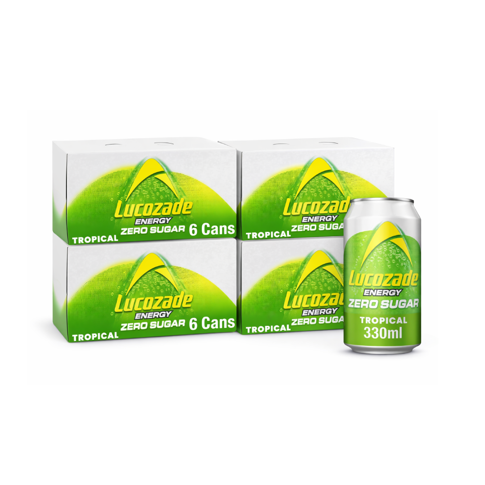 Lucozade Energy Zero Sugar Drink Tropical  (24x330ml)