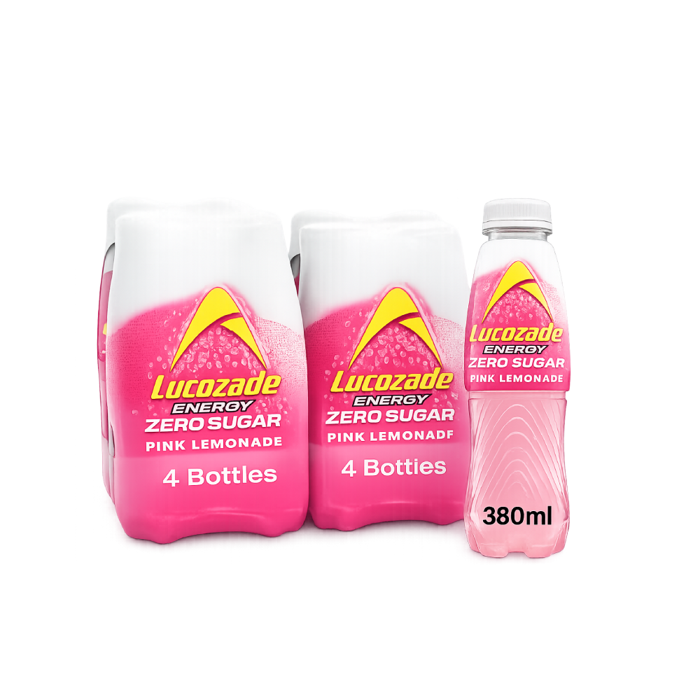 Lucozade Energy Zero Sugar Pink Lemonade (8x380ml)