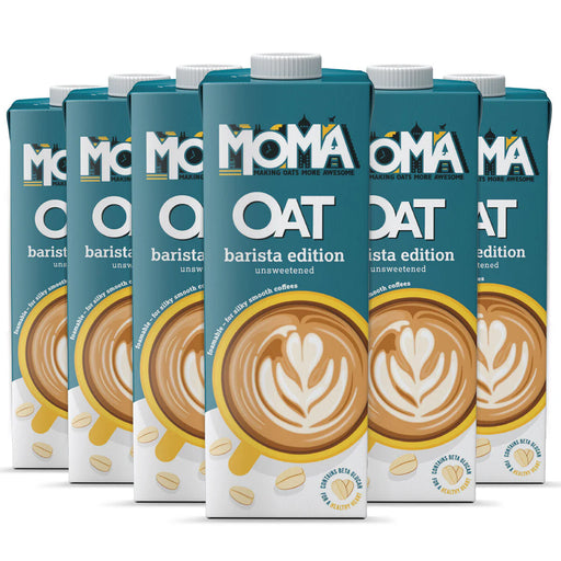 6x1L Moma organic Oat Drink Barista Edition unsweetened bbe 08-08-25 rrp £11.99 sale price £6.99