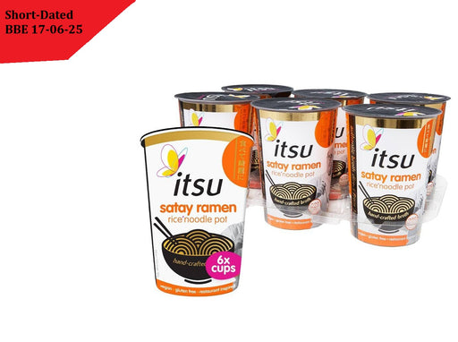 6 X 64g itsu Satay ramen Rice Noodles Cup spring onion  BBE 17-06-25 RRP £19.99 Sale price £6.99