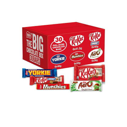Nestlé Big Chocolate Assorted Box - KitKat, Aero, Yorkie & Munchies (30 Bars)