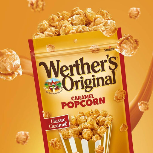 4 X 140G Werther's Original Caramel Popcorn, Gourmet Popcorn with a Caramel Twist  BBE 02-26 RRP £14.99 SALE PRICE £7.99