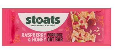 Stoats Raspberry & Honey Porridge Oat Bars (24x42g)