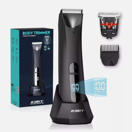 Body Hair Trimmer Men, Pubic Hair Trimmer for Men with 2 Ceramic Blade Heads, Ba