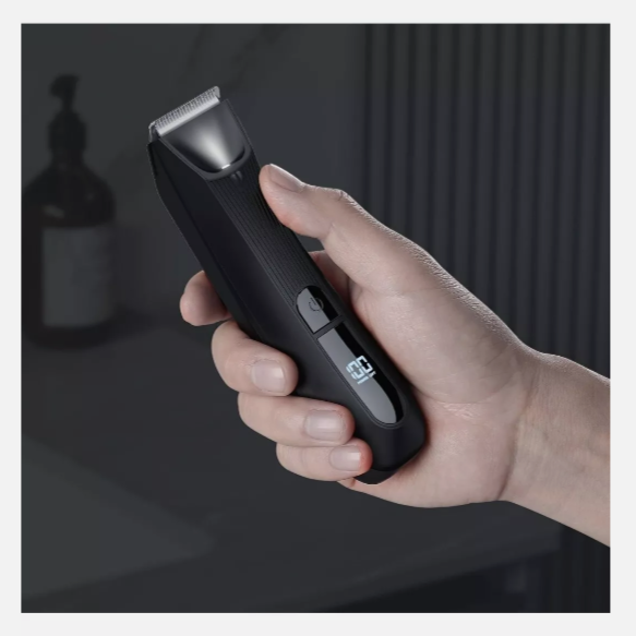 Body Hair Trimmer Men, Pubic Hair Trimmer for Men with 2 Ceramic Blade Heads, Ba