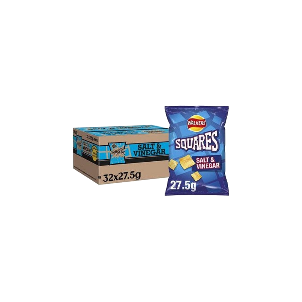 Walkers Squares Salt & Vinegar (32x27.5g)