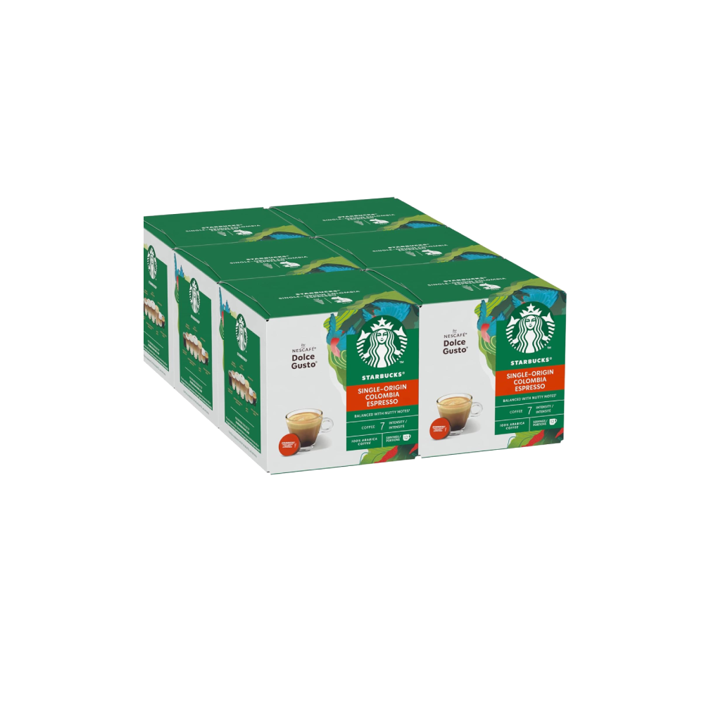 Starbucks Colombia Medium Roast Espresso Coffee by NESCAFÉ Dolce Gusto - 72 Pods (6 Packs)