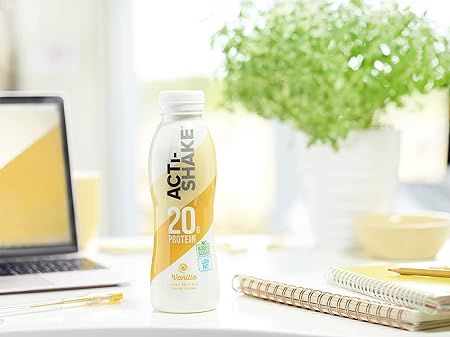 8 X 380g Acti-Shake Vanilla High Protein Dairy Drink - 20g of Protein per bottle BBE 01-25 RRP £12.99 Sale price £2.49