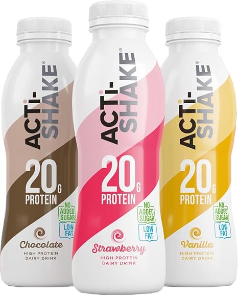 8 X 380g Acti-Shake Vanilla High Protein Dairy Drink - 20g of Protein per bottle BBE 01-25 RRP £12.99 Sale price £2.49