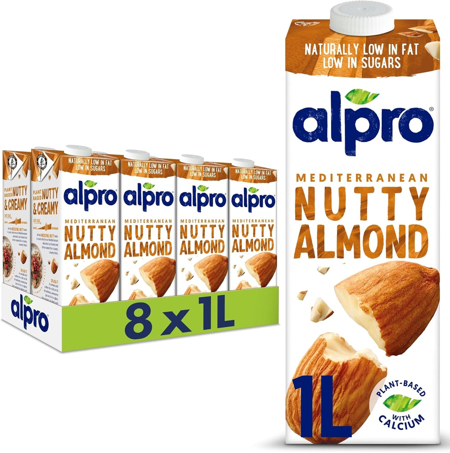 8 X 1L Alpro Almond Plant-Based Long Life Drink Vegan Dairy Free  Lactose Free Milk Alternative BBE 14/04/25 rrp £16.99 sale price £5.99