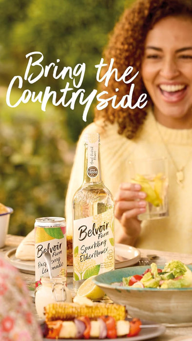 6 x 750ml Belvoir Farm Lighter Sparkling Elderflower - Hand Picked Elderflowers | 30% Less Sugar only 50 Calories | 100% Natural Ingredients | Suitable for Vegetarians & Vegans  BBE 11-26 RRP £19.99 Sale price £7.99