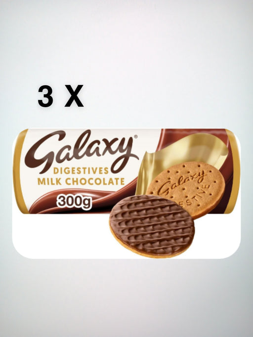 3 X 300g GALAXY MILK CHOCOLATE DIGESTIVE BISCUITS FREEPOST 1 box of 3 Packs Long Dated