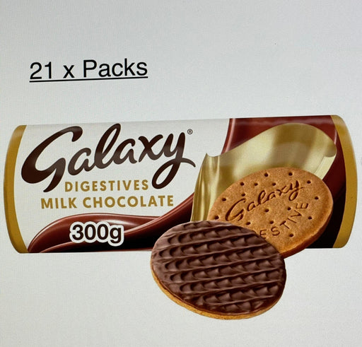 GALAXY MILK CHOCOLATE DIGESTIVE BISCUITS FREEPOST 1 box of 21 Packs Long Dated