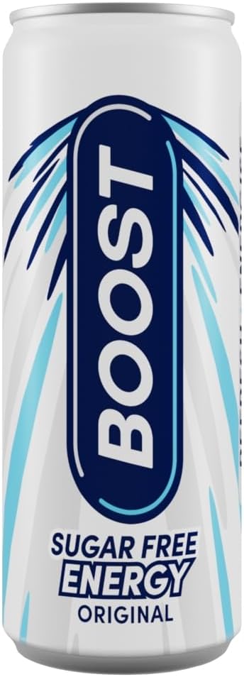 24 X 250ml Boost Energy Drink Sugar Free Original - 24 cans Drink with Caffeine, Taurine and Vitamin B | Carbonated Energy Drinks | Gluten Free Vegan Low Calorie Zero Sugar Fizzy Drinks  BBE 04-25 RRP £19.99 Sale price £9.99