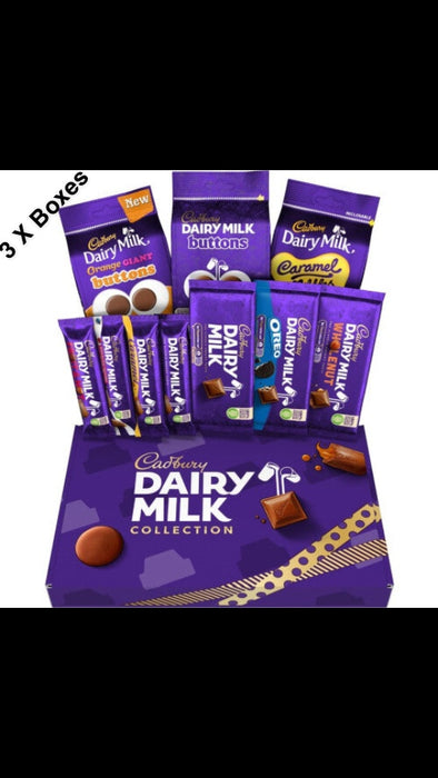 3 X Boxes Cadbury Dairy Milk Collection, Hamper Gift, Includes 10 Assorted Chocolate Bars and Bags, Perfect for Gifting, BBE 17/05/25 RRP £44.99 Sale price £17.99
