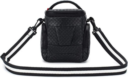 MCHENG Waterproof PU Leather Camera Bag Shock Resistant Portable DSLR Camera Case, Black