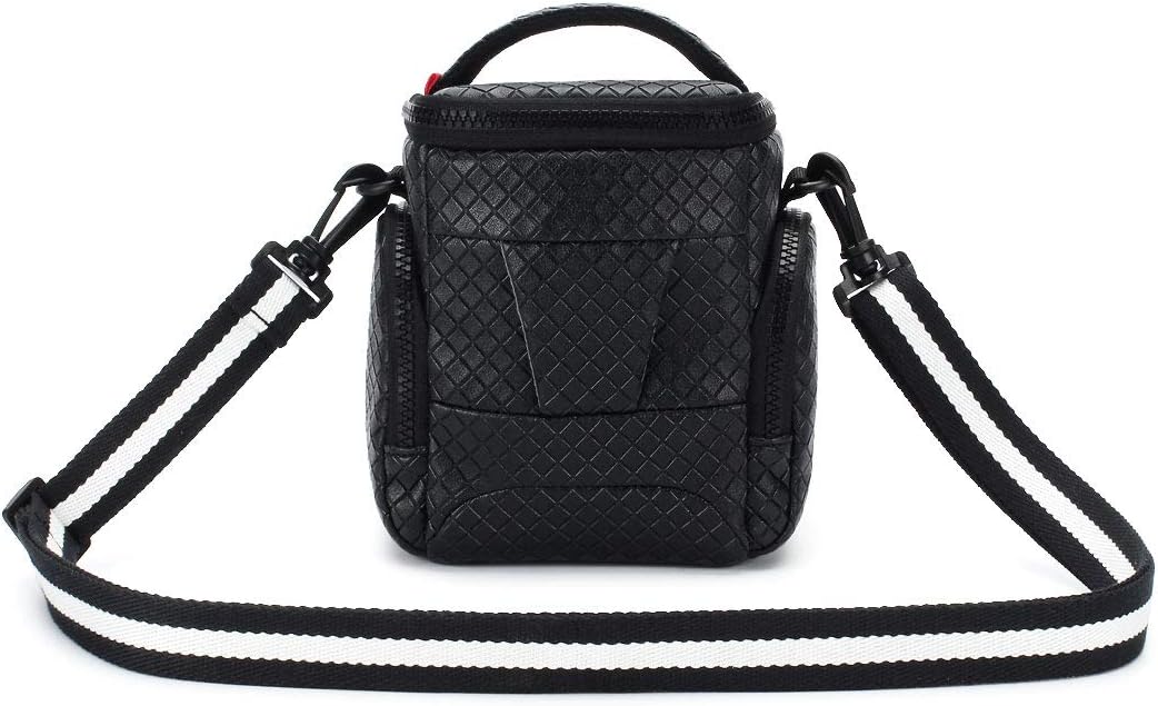 MCHENG Waterproof PU Leather Camera Bag Shock Resistant Portable DSLR Camera Case, Black