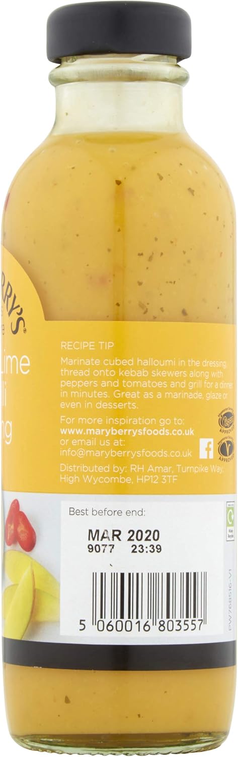 6 x 235ML Mary Berry's Mango, Lime &amp; Chilli Dressing - Sweet Mango - Dash of Lime - Subtle Hint of Chilli - Suitable for Vegans  Vegetarians  BBE May25 RRP £41.99 Sale price £24.99