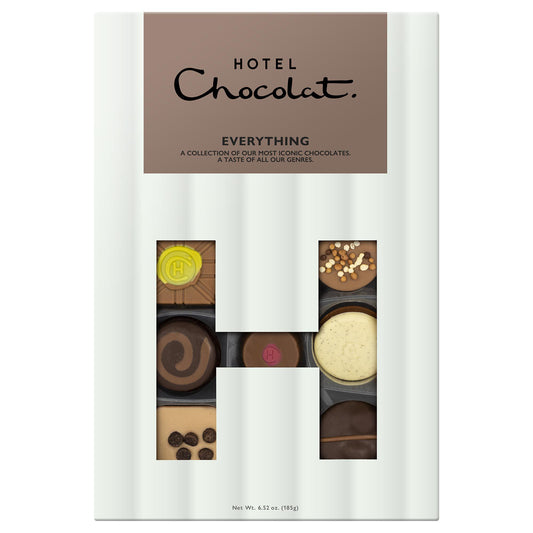 Hotel Chocolat - The Everything H-box 14 Milk, White and Dary chocolates 185g Gifts for Birthday, Congratulations