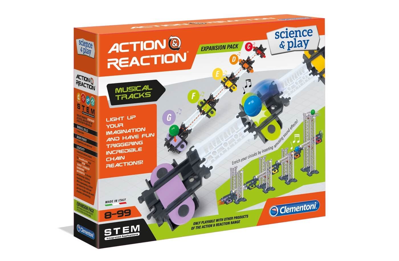Clementoni-19166-Science and Play-Action &amp; Reaction-Sound Made in Italy-Track Set-Construction Toys for Kids from 6 Years and Older, English. RRP £2.99 Sale Price £1.49