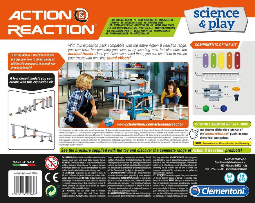 Clementoni-19166-Science and Play-Action &amp; Reaction-Sound Made in Italy-Track Set-Construction Toys for Kids from 6 Years and Older, English. RRP £2.99 Sale Price £1.49